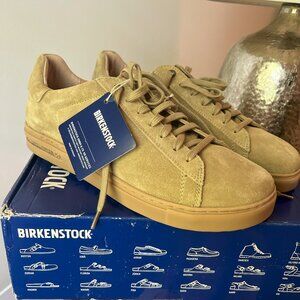 BIRKENSTOCK BEND LOW SUEDE KHAKI RUBBER SOLE REGULAR WIDTH